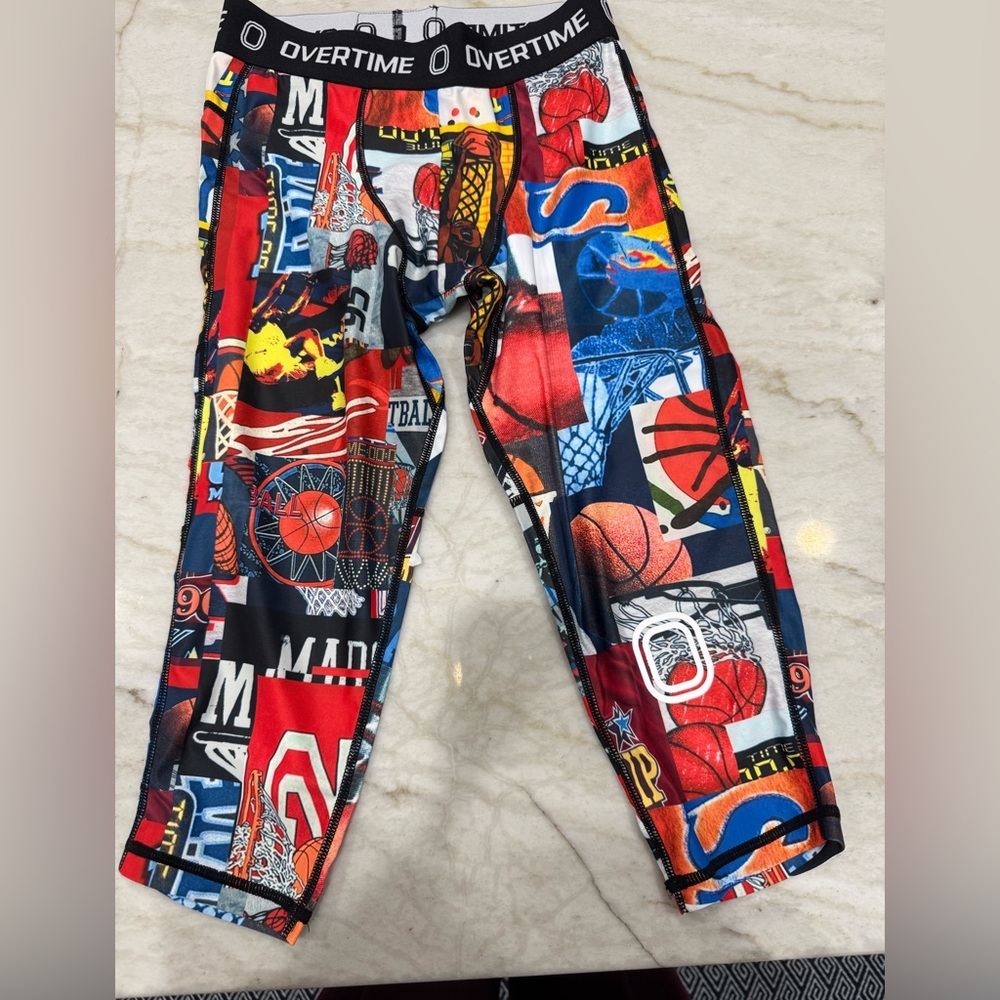 Overtime Graphic Basketball compression Leggings 3/4